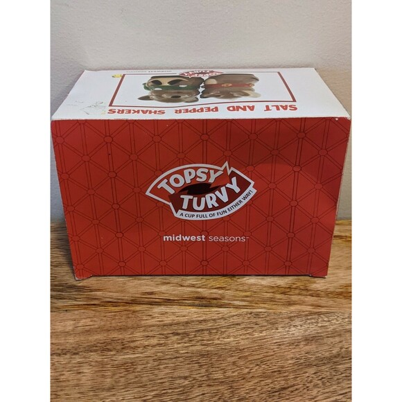 NIB Christmas Reindeer Topsy Turvy Salt & Pepper Shakers magnetic Midwest - Picture 5 of 5